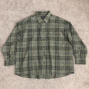 Haggar Shirt Mens Size 3X Nova Check Plaid Button Up Long Sleeve